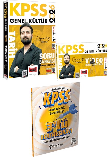 2026 Kpss Tarih Soru Bankası Video Ders Notları - 3 Deneme