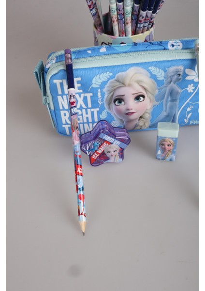 Lisanslı Frozen Elsa Kalem Çantası,yıldız Kalemtraş,silgi,kurşun ve Versatil Uçlu Kalem Seti fiyatları