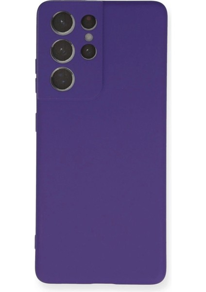 Newface Samsung Galaxy S21 Ultra Kılıf Nano Içi Kadife Silikon - Mor