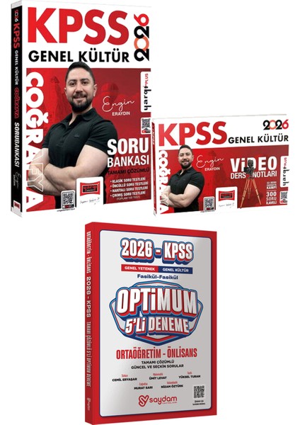 2026 Kpss Coğrafya Soru Bankası Video Ders Notları - Optimum 5 Deneme