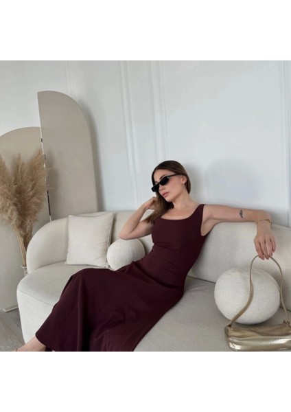 Irt Dekolteli Kolsuz Uzun Elbise Ürdüm