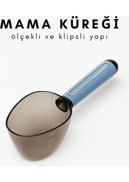 Kedi Köpek Mama Küreği Klipsli Ölçekli Mama Kaşığı Casapetra