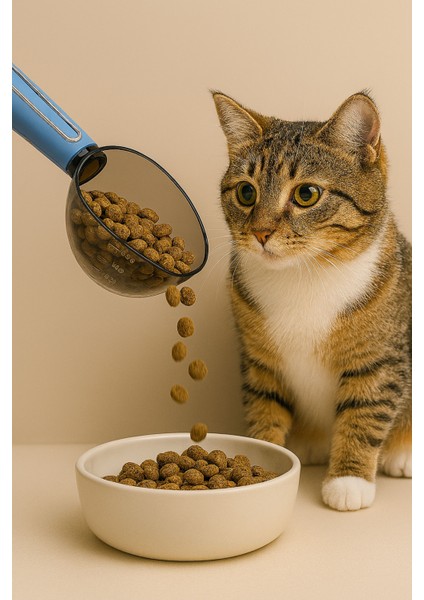 Kedi Köpek Mama Küreği Klipsli Ölçekli Mama Kaşığı Casapetra modelleri