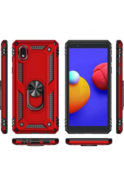 Newface Samsung Galaxy A01 Core Kılıf Sofya Yüzüklü Silikon Kapak - Siyah fiyatları