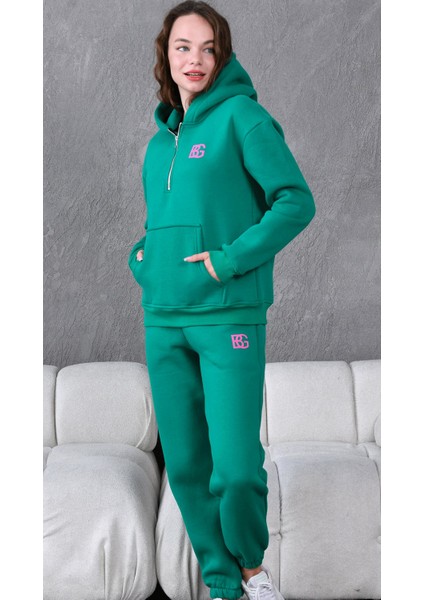 Bg Baskılı Eşofman Takımı 3 Iplik Pamuk Sportswear