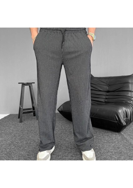U Yolu Çizgili Cepli Pantalon Iyah