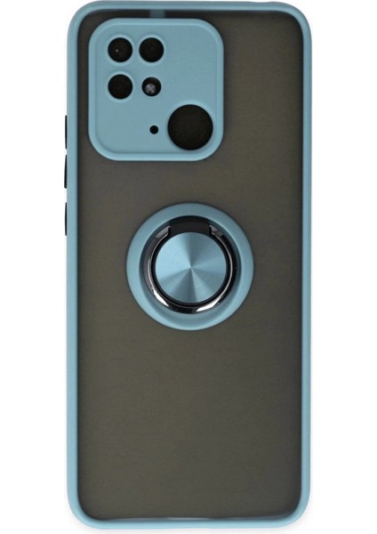 Newface Xiaomi Redmi 10C Kılıf Montreal Yüzüklü Silikon Kapak - Buz Mavi