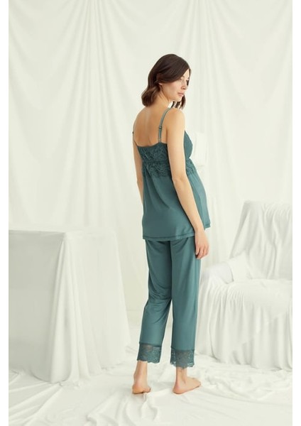 Monamise Dantelli Hamile Lohusa 3'lü Pijama Takımı modelleri