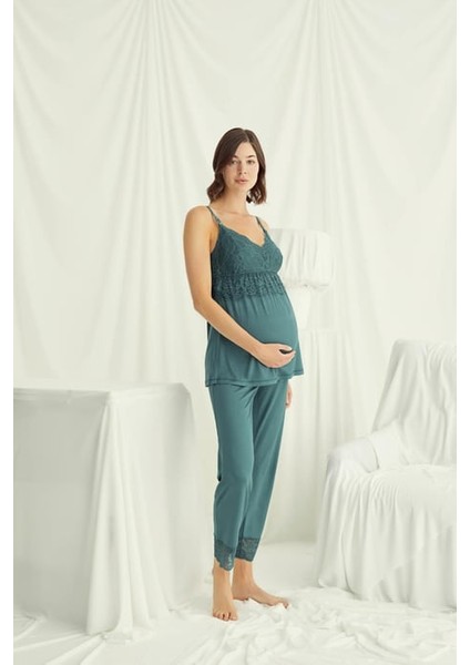 Monamise Dantelli Hamile Lohusa 3'lü Pijama Takımı indirimleri