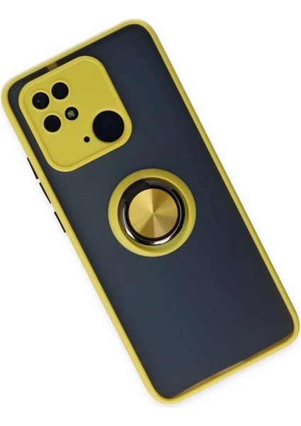 Newface Xiaomi Redmi 10C Kılıf Montreal Yüzüklü Silikon Kapak - Sarı fiyatları