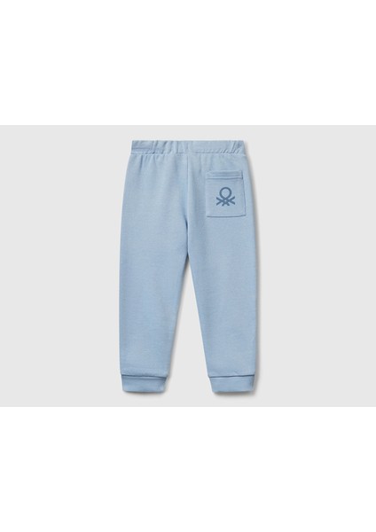 Erkek Bebek Mavi Arka Cebi Logo Eşofman Altı fiyatları