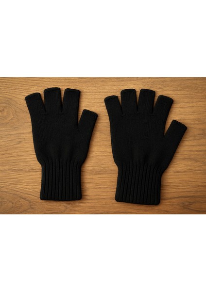 Siyah Örgü Parmaksız Eldiven – Unisex, Kışlık fiyatları