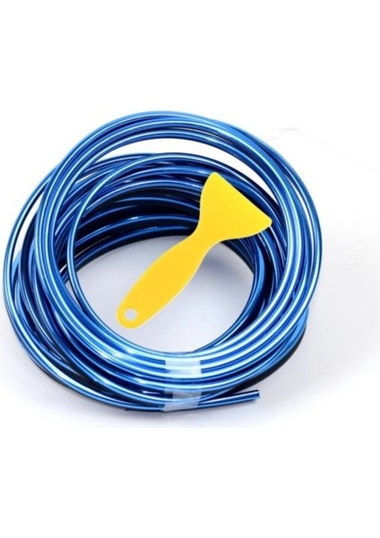 Mavi Trim Fitil Yeni Nesil Araç Içi Ip Şerit Balık Sırtı Nikelajlı 5 Metre