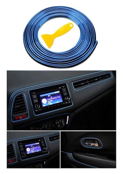 Mavi Trim Fitil Yeni Nesil Araç Içi Ip Şerit Balık Sırtı Nikelajlı 5 Metre fiyatları