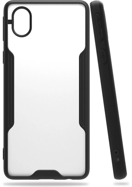 Newface Samsung Galaxy A01 Core Kılıf Platin Silikon - Siyah
