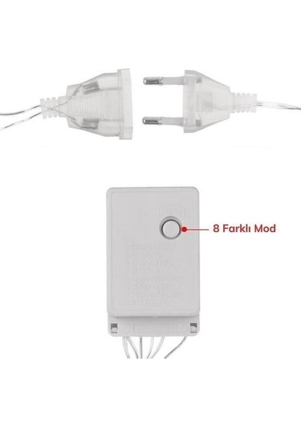 Buffer® 8 Fonksiyonlu 16 Saçaklı Perde LED 3 x 1 (Günışığı)