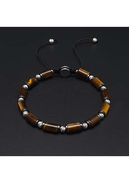 Doğal Taş Gümüş Bileklik, Kaplan Gözü ve Hematit Bileklik, Erkek Bileklik, Kadın Bileklik, Makrome Bileklik