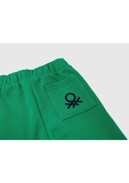 Erkek Bebek Gri-Yeşil Arka Cebi Logo Eşofman Altı modelleri