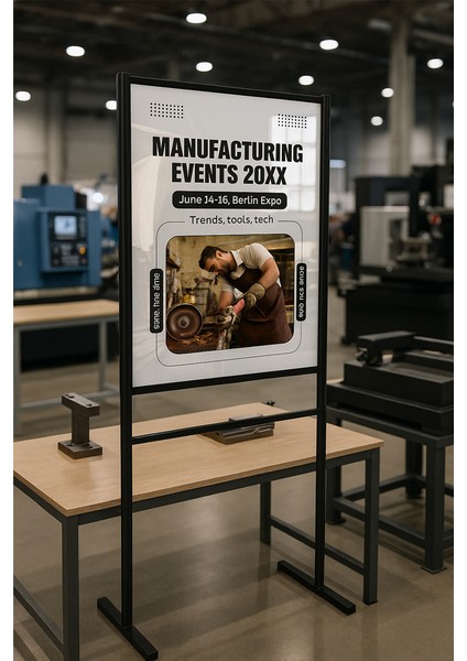 Siyah A1 59.4X84.1 Ayaklı Tek Taraflı Poster ve Bilgi Panosu Info Afiş & Reklam Panosu fırsatları