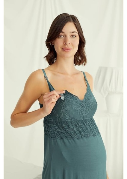 Monamise Dantelli Hamile Lohusa Sabahlık Takımı modelleri