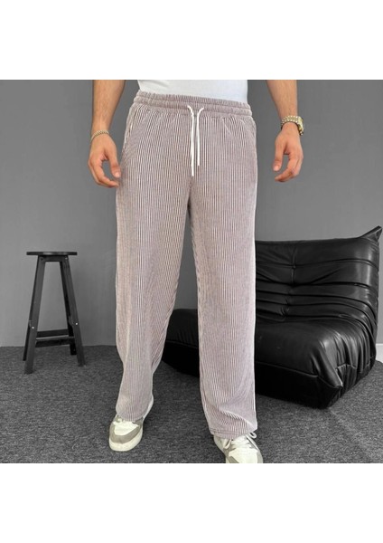 U Yolu Çizgili Cepli Pantalon Kahverengi fiyatları
