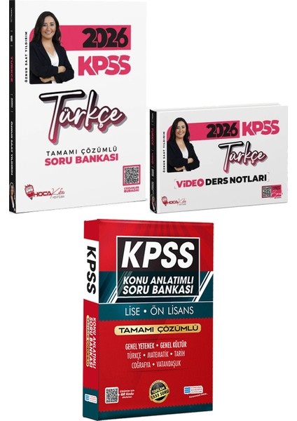 2026 Kpss Türkçe Tamamı Çözümlü Soru Bankası ve Video Ders Notları - Lise Önlisans Konu Ant. Soru