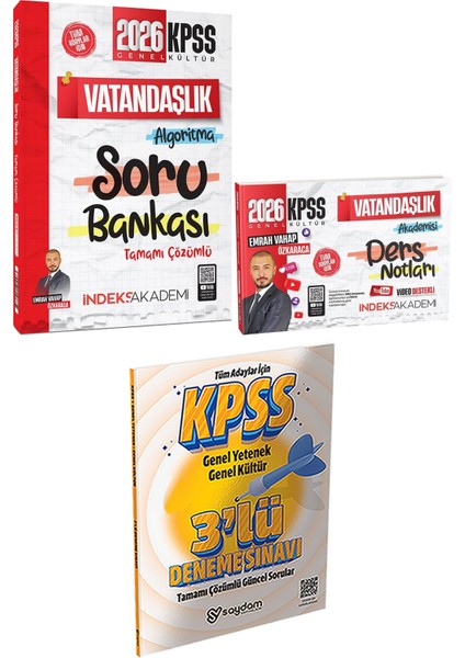2026 Kpss Vatandaşlık Algoritma Soru Vatandaşlık Akademisi Ders Notu - 3 Deneme