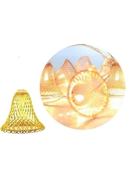 Buffer® Parti ve Özel Gün Dekorasyonu Çan Şeklinde Metal Şerit LED Işık