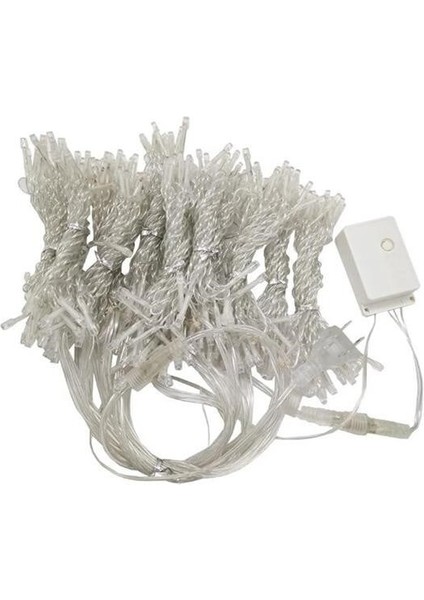 Buffer® 8 Fonksiyonlu 200 LED 10 Saçak Şerit LED 2x2 Perde Ip LED (Gün Işığı)