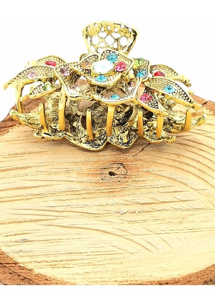 Döküm Metal Renkli Taşlı Lüks Toka