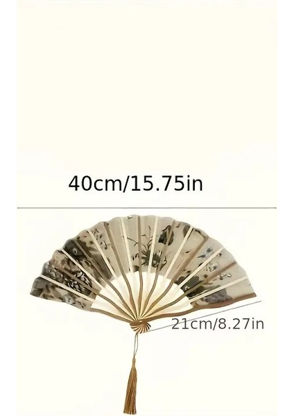 Tasarımlı Retro Bambu Katlanır Yelpaze - Japon Tarzı El Yelpazesi