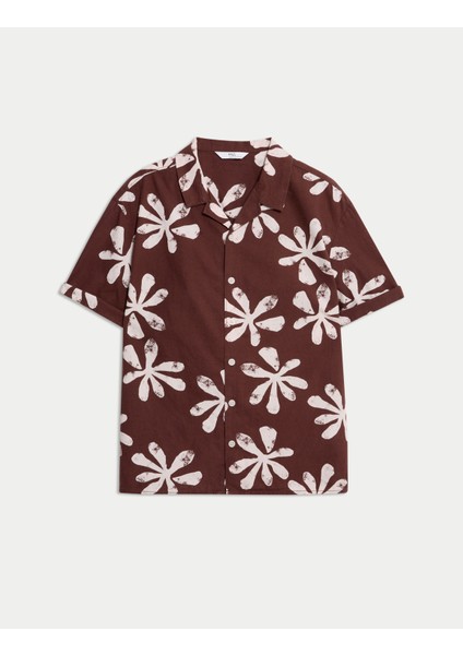 Saf Pamuklu Baskılı Gömlek (6–16 Yaş)