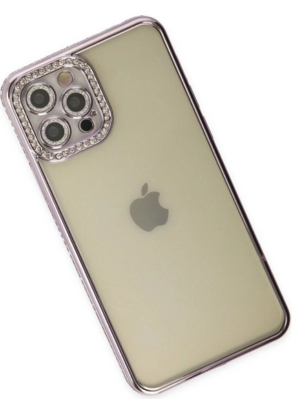 Newface iPhone 12 Pro Kılıf Joke Taşlı Silikon - Mor fiyatları