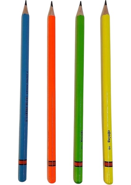 4 Adet Kurşun Kalem Neon Fosforlu