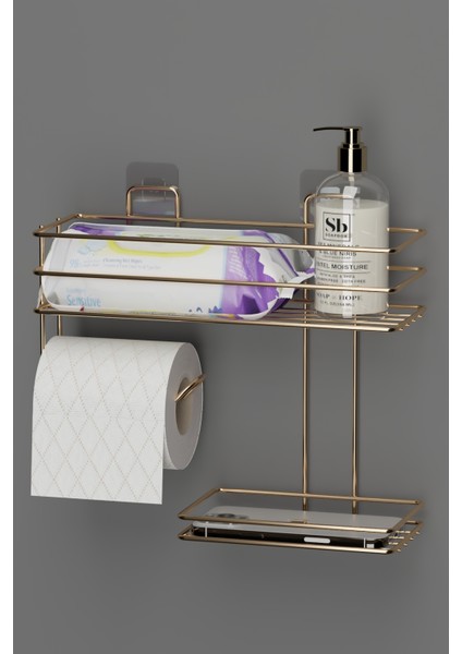 Tuvalet Banyo Hijyen Seti Telefon Sıvı Sabun Islak Mendil Hazneli Tuvalet Kağıtlık