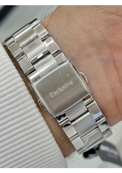 DK.1.10692.1 Gümüş Siyah Aktif Fonksiyonlu Tasarım Kadran Çelik Kordonlu Takvimli Erkek Kol Saati fırsatları