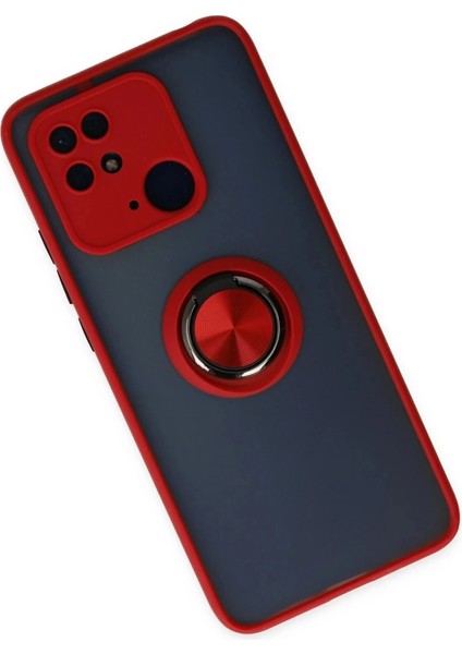 Newface Xiaomi Redmi 10C Kılıf Montreal Yüzüklü Silikon Kapak - Kırmızı fiyatları