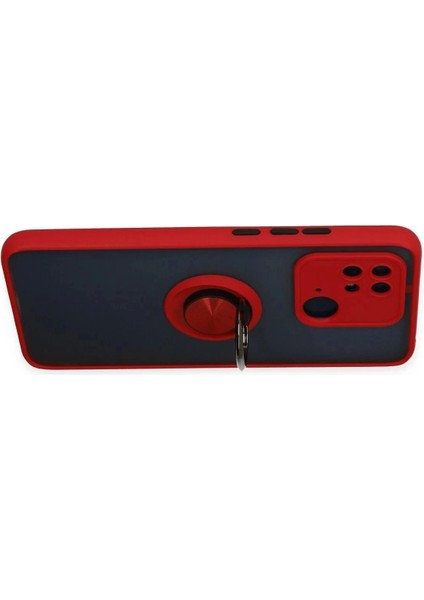 Newface Xiaomi Redmi 10C Kılıf Montreal Yüzüklü Silikon Kapak - Kırmızı modelleri