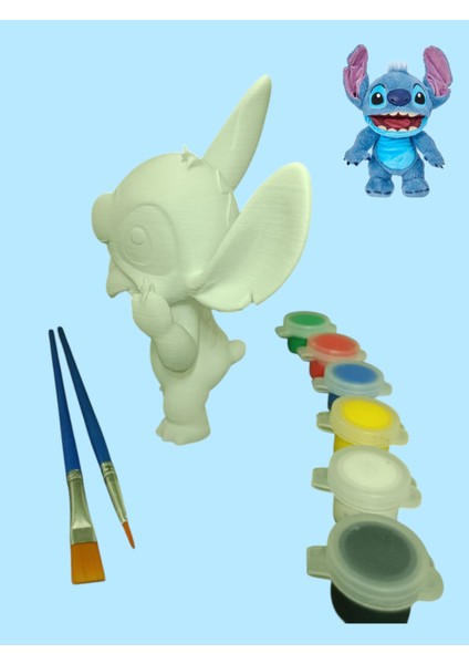 Stitch Karakteri 3D Figür Boyama Seti