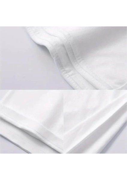 Baskılı Oversize Bisiklet Yaka Tshirt Beyaz modelleri