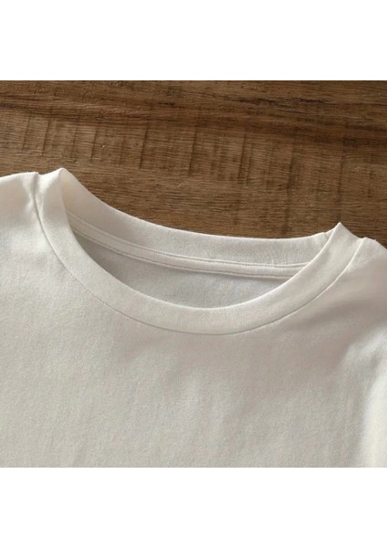 Baskılı Oversize Bisiklet Yaka Tshirt Beyaz fırsatları