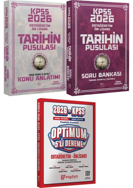 2026 Kpss Ortaöğretim Ön Lisans Tarihin Pusulası Konu ve Soru - Optimum 5 Deneme