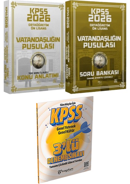 2026 Kpss Ortaöğretim Ön Lisans Vatandaşlığın Pusulası Konu ve Soru - 3 Deneme