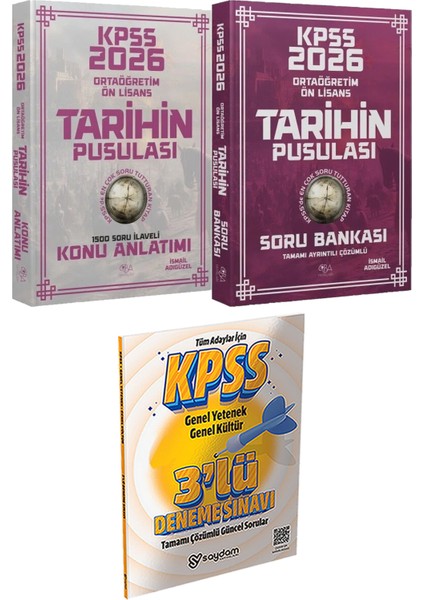 2026 Kpss Ortaöğretim Ön Lisans Tarihin Pusulası Konu ve Soru - 3 Deneme