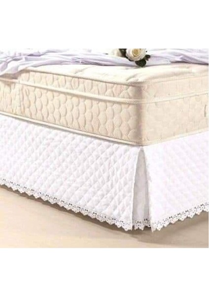 Kapitoneli Baza Eteği Beyaz