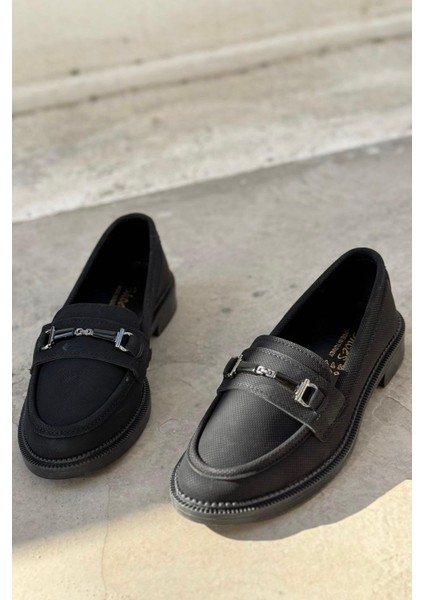 Torja Nubuk Siyah Kadın Loafer