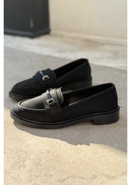 Torja Nubuk Siyah Kadın Loafer modelleri