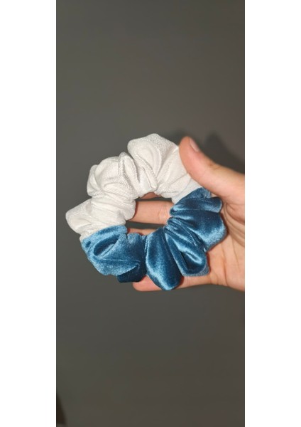 “blue Pearl” – Iki Renkli Kadife Scrunchie Saç Tokası fiyatları
