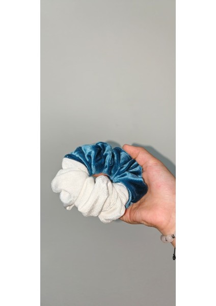 “blue Pearl” – Iki Renkli Kadife Scrunchie Saç Tokası indirimleri