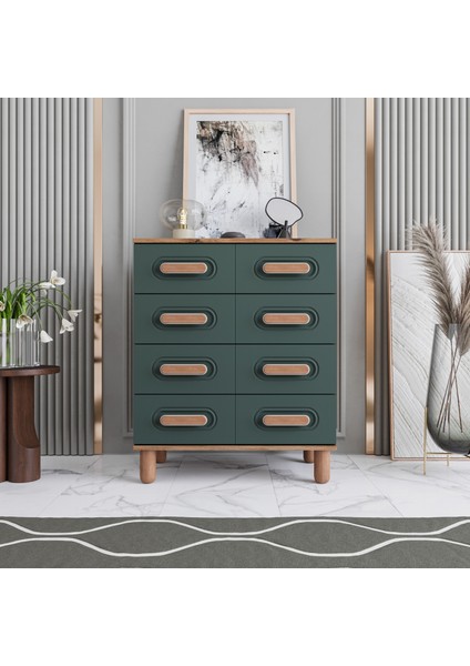 Otto 4 Çekmeceli Şifonyer Tamamı Mdf (Yeşil)